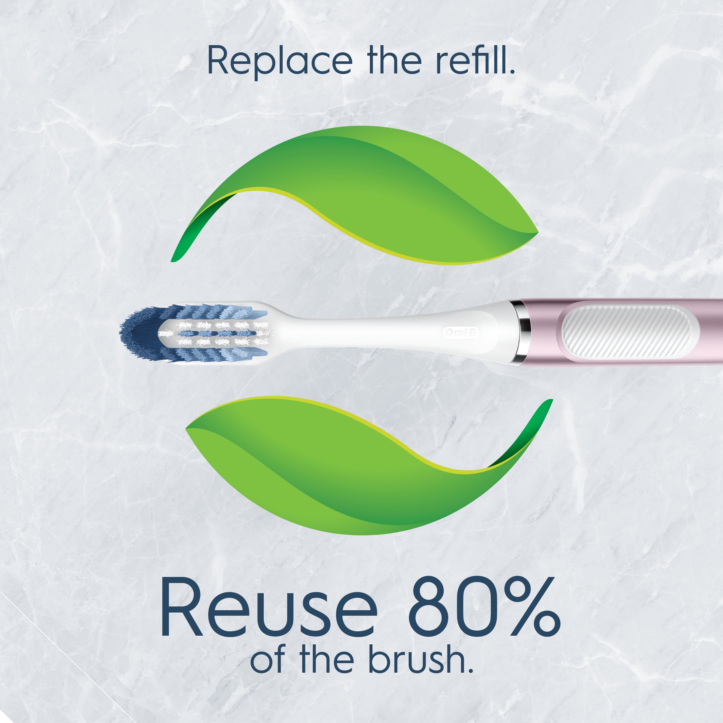 Oral-B Clic Starter Kit Metallic Rose Toothbrush Handle with Oral-B Brush Head and Toothbrush Holder