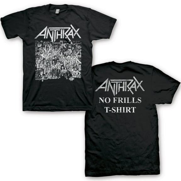 Men's Anthrax No Frills T-shirt Large Black