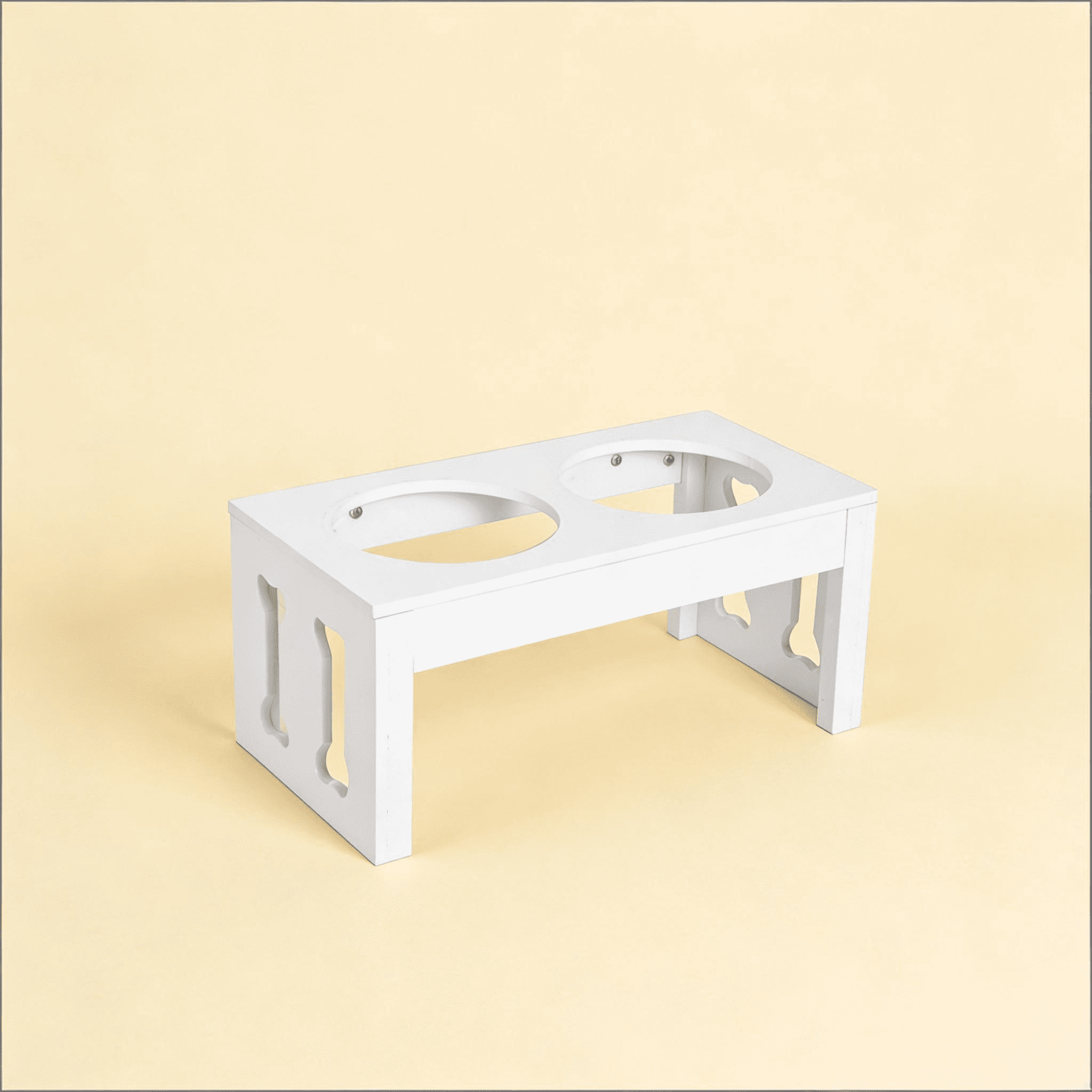 Cozynest Raised Dog Bowl Elevated Pet Feeding Station with Stainless Steel Bowls Waterproof MDF Feeder Stand Non Slip Design for Medium Dog Indoor Daily Feeding
