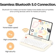 Wireless Typewriter Keyboard, Bluetooth, Retro Design, Stand for Tablet, Phone, PC