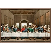 IDEA4WALL Framed Canvas Wall Art for Living Room, Bedroom La Ultima Cena Cuadro The Last Supper by Leonardo Da Vinci Canvas Prints for Home Decoration Ready to Hanging