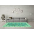 thumbnail image 3 of Ahgly Company Machine Washable Indoor Rectangle Abstract Turquoise Blue Modern Area Rugs, 7' x 9', 3 of 4
