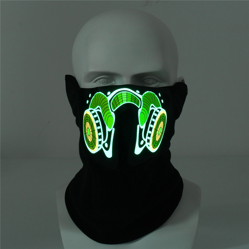 Cool Flash Half Face Mask Light Up Luminous Halloween Party Costume