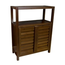 Eccostyle by CCL 25 in. Bamboo Spa and Bathroom 2 Door Dust-Free Storage Utility Cabinet in Caramel