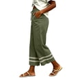 thumbnail image 5 of Kezqiaxn Womens Wide Leg Pants Drawstring Lace Splice Elastic Waist Loose Casual Trousers with Pockets Lounge Pants Women, 5 of 6