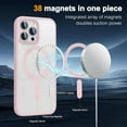thumbnail image 4 of Transparent Magnetic Case Designed for Apple iPhone 14 Pro Clear Magnetic Case for Rugged Shockproof Strong Magnetic Military Grade Drop Protection Phone Case for Apple iPhone 14 Pro, Pink, 4 of 6