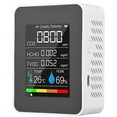 thumbnail image 1 of Five-in-one Gas Detector With Lcd Digital Display Color Screen Carbon Dioxide Detector (built-in Battery), White (housing With Oblique Holes And Rando, 1 of 5