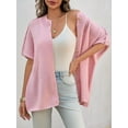 thumbnail image 5 of Women Oversized Cardigan Sweaters Short Sleeve Button Down Casual Lightweight Loose Knit Cardigans, 5 of 5