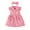 Pink, variant on 9 Months Baby Girls Dress Infant Girls Summer Plaid Dress 12 Months Girls Flying Sleeve Lapel Dress with Headband Red
