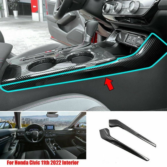 Suitable for Honda for Civic 2022 - 2023 Carbon Fiber Texture ABS Gear Shift Side Trim -