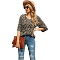 thumbnail image 3 of Blusa para mujer Tops Camisa suelta con cuello en V y manga acampanada 3/4 Xemadio WRHS-179-1, 3 of 7