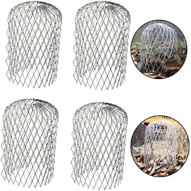 4 Uds filtro protector de canalón filtro de malla de bajante de aluminio que evita que los residuos de hojas obstruyan las tuberías