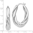 thumbnail image 4 of Sterling Silver Polished Hoop Earrings (39x26), 4 of 5