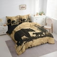 thumbnail image 4 of Manfei Brown Bear Adult 7-Piece Bedding Comforter Set, Rustic Animal Wildlife King Bedding Sets, Vintage Countryside Reversible Bed Sheets, Lightweight Room Decor, 4 of 8
