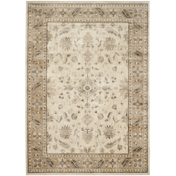 SAFAVIEH Vintage Ifrit Bordered Area Rug, Stone/Caramel, 10' x 14'