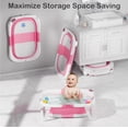 thumbnail image 4 of TUMAJUP Collapsible Baby Bathtub for Infants and Toddlers with Bath Net and Thermometer-Hot Pink, 4 of 6