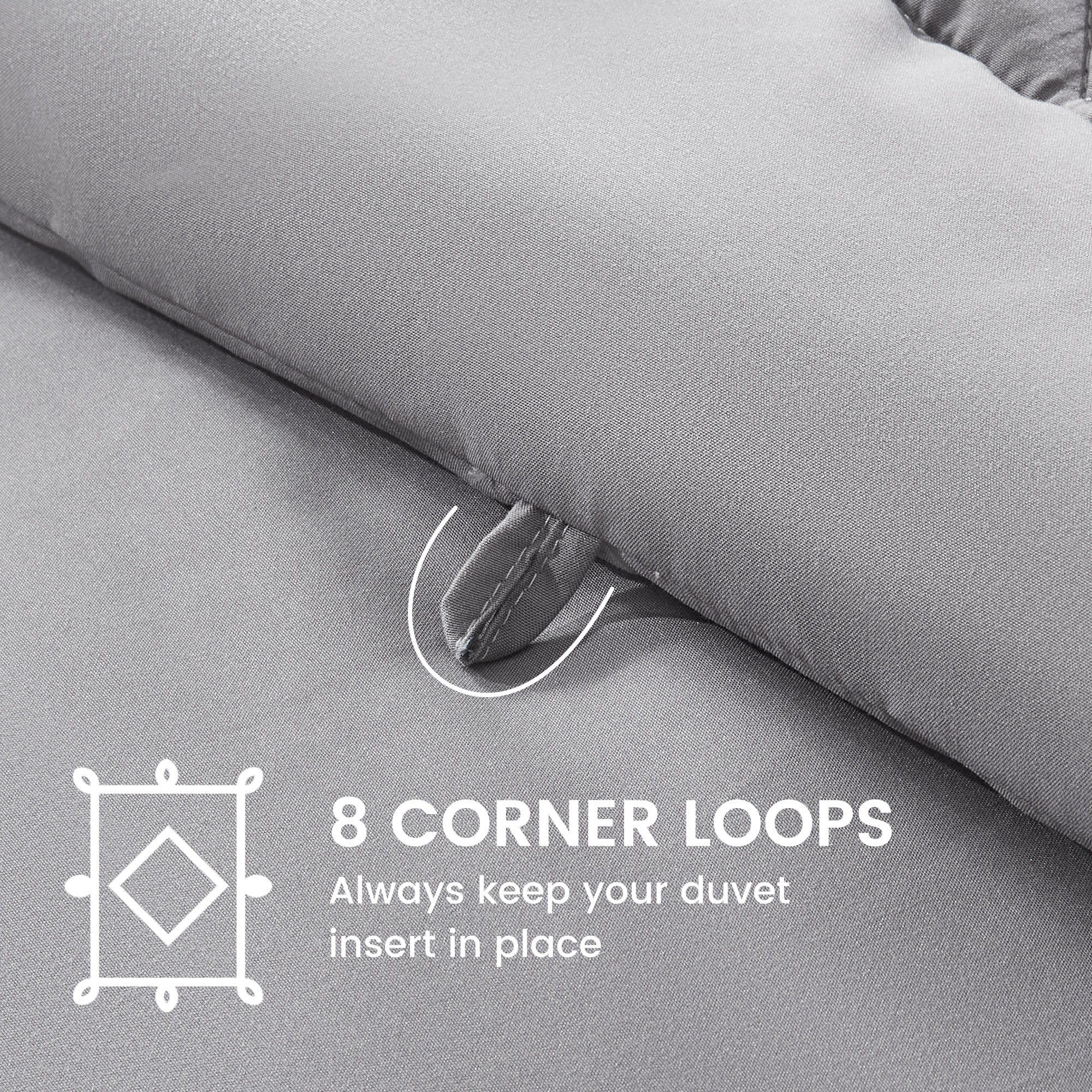 Sleep Zone King Size Comforter Duvet Insert, Down Alternative Reversible Comforter, Lightweight, Soft and Breathable Bedding All Season, Diamond Quilting Grey