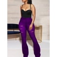 thumbnail image 4 of Pantalones de mujer clásicos europeos y americanos de cintura alta con agujeros y corte de flores Micro-pantalones de mujer, 4 of 6