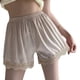 thumbnail image 1 of Braguitas de satén con borde de encaje para mujer, pantalones cortos, medias slip, braguitas de seguridad, 1 of 8