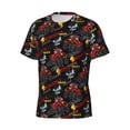 thumbnail image 3 of Yiaed Monster Truck Print Mens Short Sleeve Tight Fit T-Shirt, Crewneck Casual Tee-Large, 3 of 5