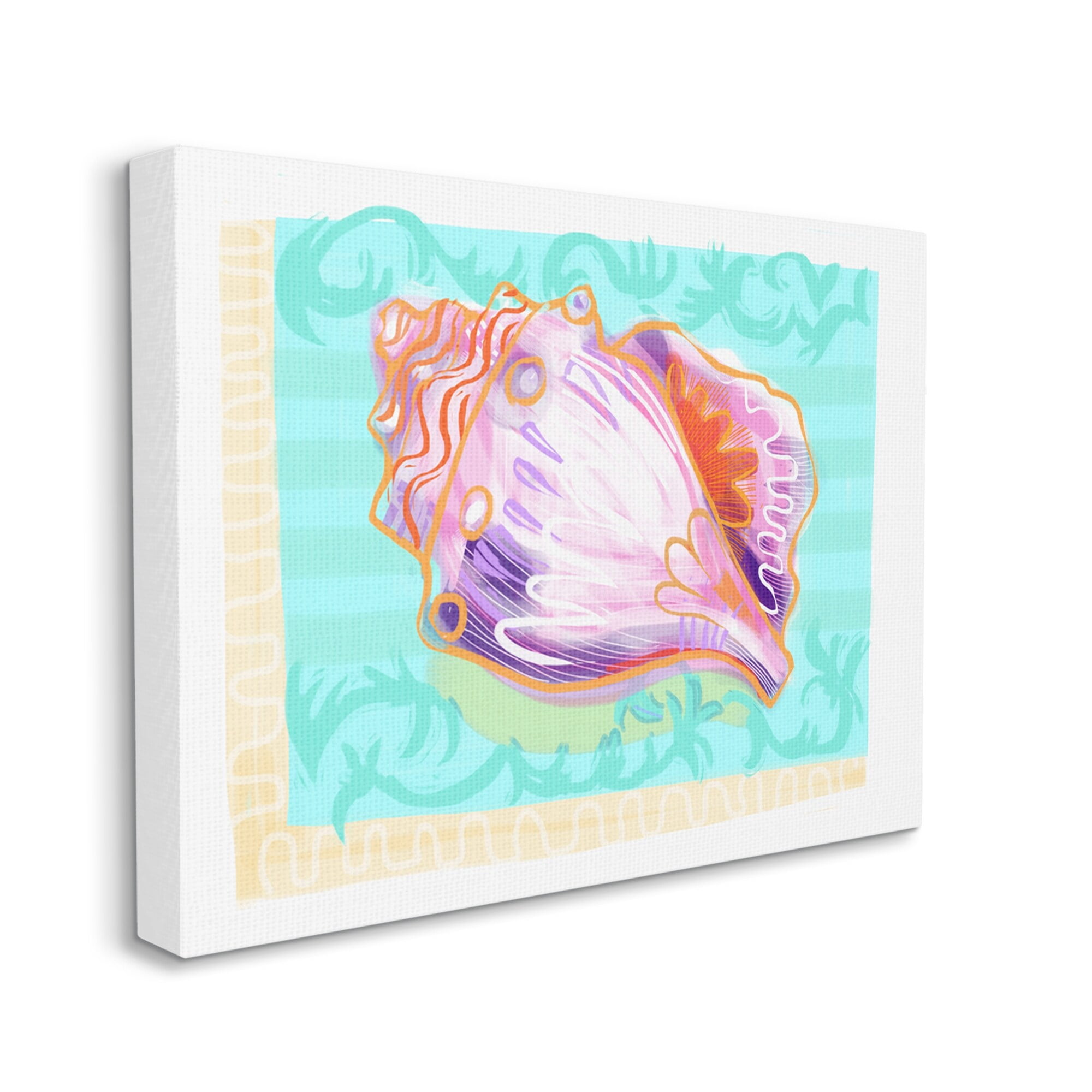 Stupell Industries Patterned Conch Seashell Illustration Nautical Sea Life Graphic Art Gallery Wrapped Canvas Print Wall Art, Design by unknown