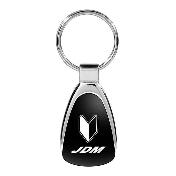 Au-Tomotive Gold, INC. JDM Vector Wakaba Leaf Black Tear Drop Key Chain