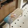 thumbnail image 2 of Xoenoiee Beach Starfish Seashell Wood Pattern Waterproof Dining Room Bench Covers, Stretch Jacquard Bench Seat Protector Cover, Rectangular Bench Cover for Bedroom, Living Room, Kitchens, 2 of 7