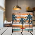 thumbnail image 2 of Beach Palm Sunset Coastal Decor, Summer Beach Decorations for Home, Beach Decor, Beach Theme House Coastal Decor Wood Box Sign Block for Bedroom Shelf Tabletop Decor, 2 of 6