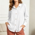 thumbnail image 7 of cocolona Heart-Shaped Button Down Blouses for Women Solid Color Long Sleeve Lapel Shirts Trendy Casual Blouses, 7 of 7