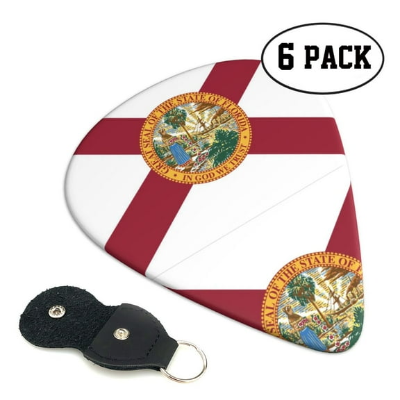 6pcs Set Florida Flag Guitar Picks Plectrums for Bass Electric Guitar Acoustic Guitar Lovers Guitarists