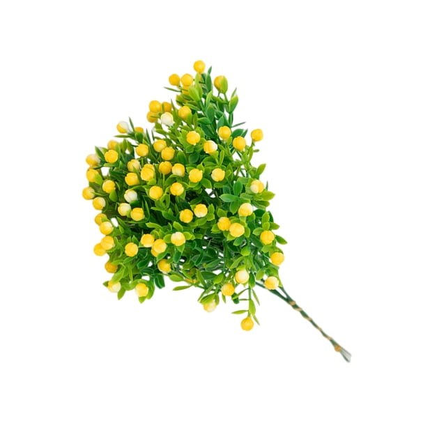 Inteprter 2x flores artificiales, plantas de imitación, decoración de hierro, arreglos al aire libre, coloridos, hermosos plásticos, calcomanía de Flores artificiales Amarillo Inteprter HA084317-04