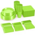 thumbnail image 4 of Exquisite Party Plate Combo - 182 Piece Set - Service For 26 - Lime Green, 4 of 6