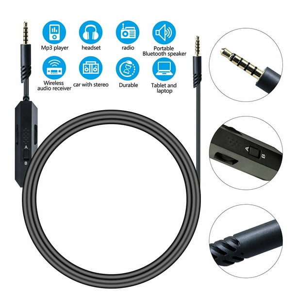 For Astro A10 A40 Gaming Headset Replacement Audio Cable Cord 2M 3.5mm