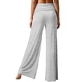 thumbnail image 6 of Coral Fold Over Yoga Pants 2026 Wide Leg Loose Fit Lounge Pant with Ruched Waist Stretchy Baggy Sports Leggings Light Gray L, 6 of 8