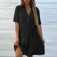 thumbnail image 4 of Women's Summer Short Sleeve Casual Dresses V-Neck Floral Party Dress Black XXXL, 4 of 9