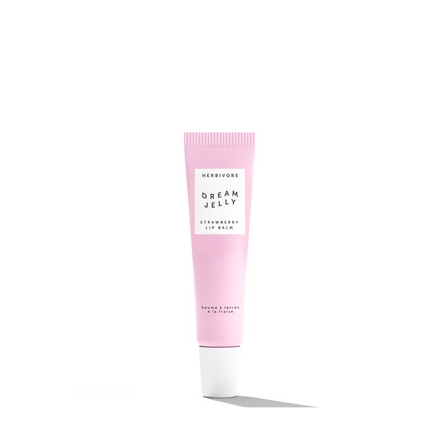 HERBIVORE Dream Jelly Bálsamo labial multiaceite para hidratación + relleno con manteca de karité con ácido linoleico y ceras veganas - Vegano a base de plantas sin crueldad (fresa) 12 g / 0,42 oz