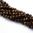 thumbnail image 2 of 1strand Natural Grade AB Tiger Eye Round Beads Strands 4mm Hole: 0.8mm about 89pcs/strand 15 inch Tiger Eye, 2 of 3