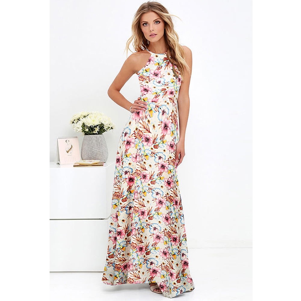 summer halter neck maxi dress