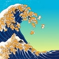 thumbnail image 3 of Society6 Big Nose Work Shiba Inu Great Waves Shower Curtain 71" x 74", 3 of 3