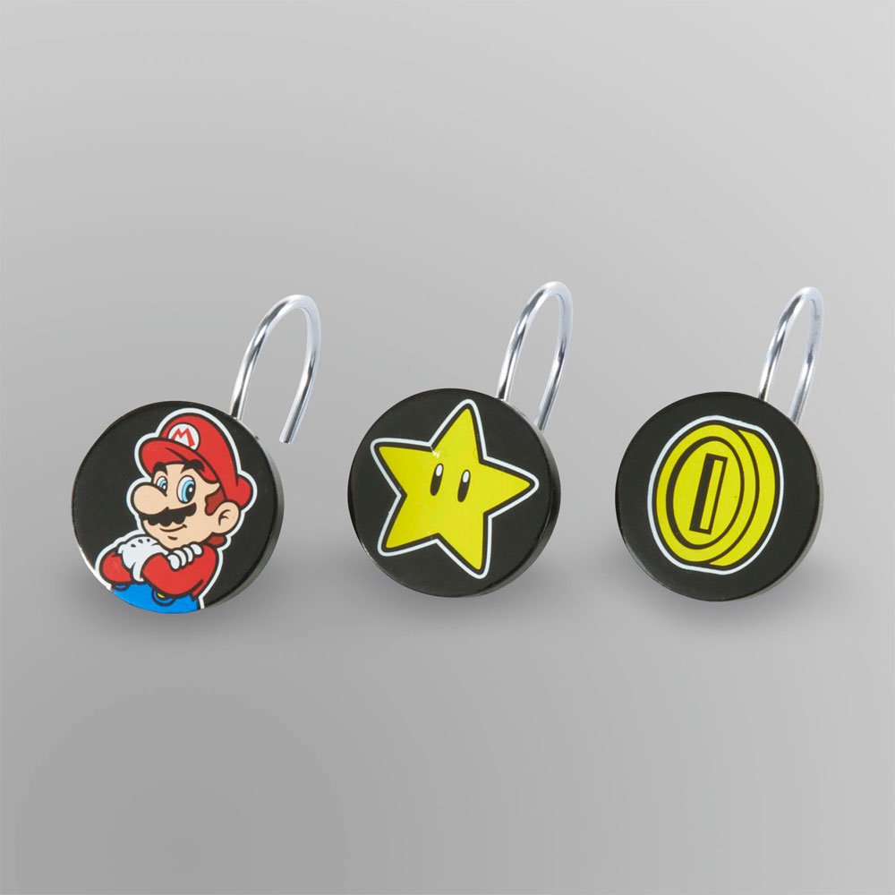 12pc Nintendo Super Mario Shower Curtain Rings Simply the Best Bathroom