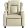 thumbnail image 5 of vidaXL Cream Leather Recliner Chair, 6-Point Vibration Massage, Adjustable Backrest & Footrest, 5 of 6