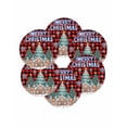 thumbnail image 7 of 15 Inch Round Placemats Set of 6, Christmas Snowflakes Non Slip Heat Insulation PP Table Mats, Winter Gingerbread Man Xmas Tree Plaid Washable Place Mats for Kitchen Dining Party Table Decor, 7 of 7