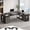 Gray, variant on 71" Executive Desk with Lockable File Cabinet, L Shaped Office Desk with Power Outlets, Large Reversible Computer Desk with Drawers, Storage Shelves & Privacy Screen, Corner Workstation, Walnut