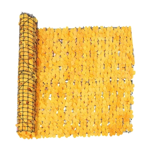 Lypsnake Artificial Ivy Privacy Fence Wall Screen, Faux Leaf Hedge with Sunflower Decoration, UV Resistant and Fade Resistant for Outdoor Garden Patio Balcony