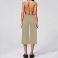 thumbnail image 4 of ZIXKCGDSE Workout Sets for Women Halter Sports Bra Matching Wide Leg Capri Pants Yoga Outfits Size S, 4 of 4
