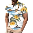 thumbnail image 2 of COSFO Collared Shirts for Men Hawaiian Short Sleeve Casual Tops Summer Beach Button Regular Fit Pullover T-Shirts, 2 of 5