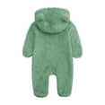 thumbnail image 3 of Ketyyh-chn99 Baby Fleece Footie Snowsuit Winter Cartoon Bear Warm Hooded Outfits for Girls Boys for 9-12 Months,Green, 3 of 3