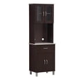 thumbnail image 4 of Hodedah Kitchen China with 4-Door 1-Drawer and Microwave Space in Chocolate Wood, 4 of 8