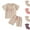 Beige, variant on CYRBOKO Toddler Boys Outfit Sets, Summer Short Sleeve Two Pieces T-shirts and Shorts Set Beige Size 2 T