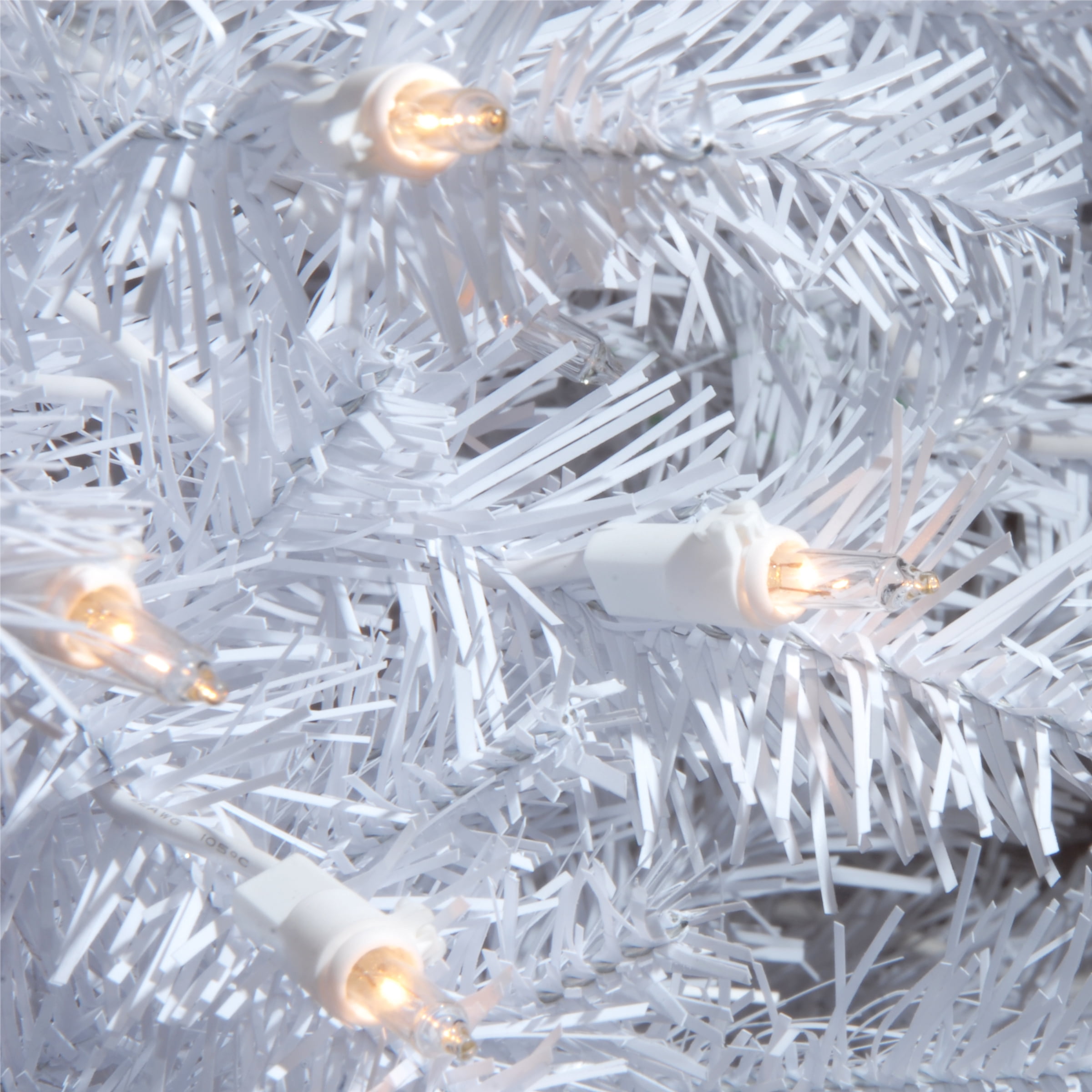 National Tree Company 6.5 ft. Pre-Lit Artificial Christmas Tree, White, Dunhill Fir, Clear Lights, Includes Stand